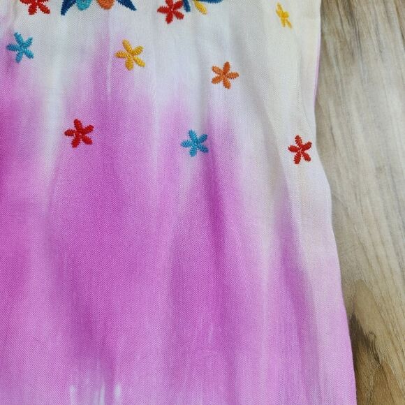 🔹️NWT Savanna Jane Tie Dye Embroidered Maxi Boho Sleeveless Dress Small - Picture 8 of 13